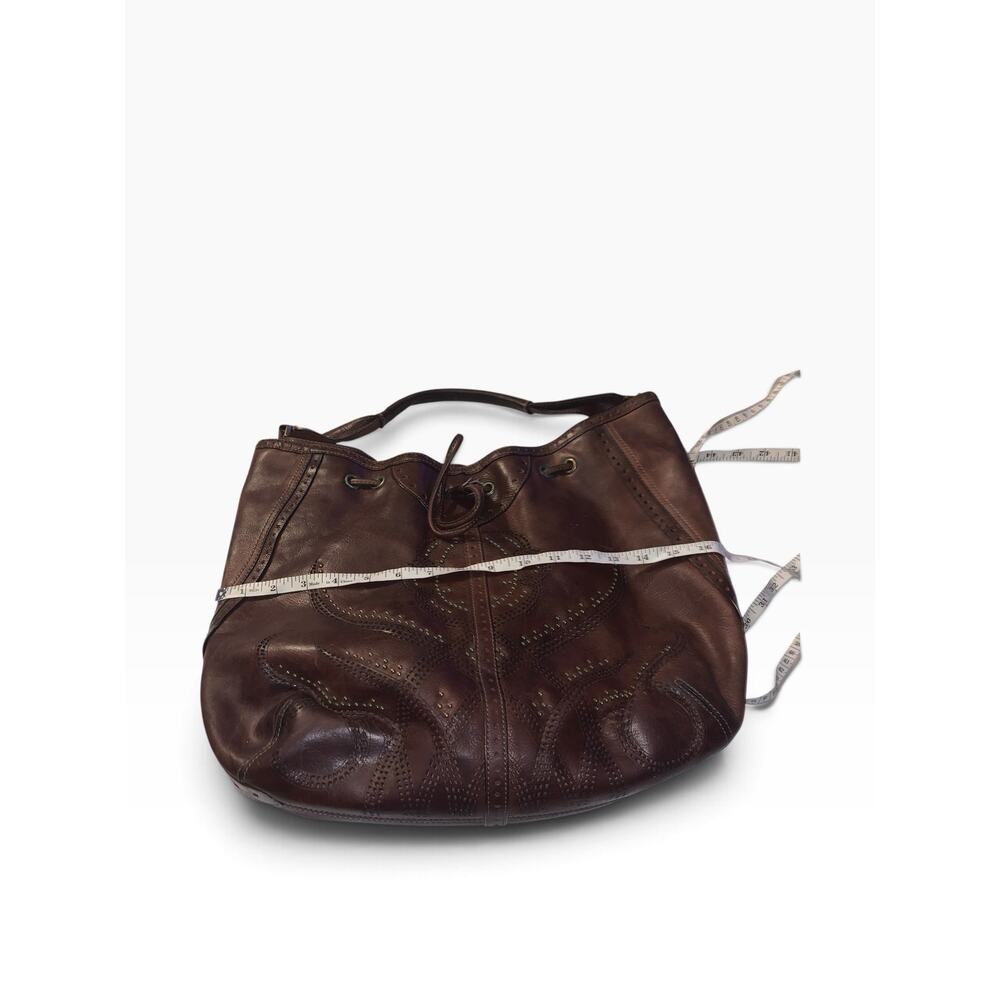 Cole Haan Sierra Laser Cut Brown Purse Bag - Picture 13 of 16
